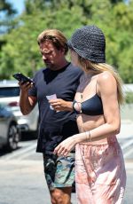 JULIA STAMBLER and Sean Stewart Cruising in His Convertible Ferrari in Los Angeles 08/12/2024