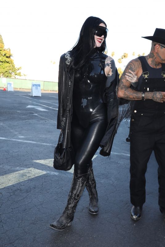 KAT VON D Arrives at Prayers Birthday Concert for Her Husband Rafael Reyes in Hollywood 08/02/2024