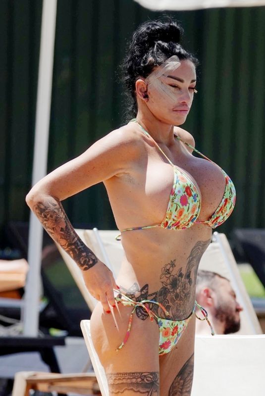 KATIE PRICE in Bikini at a Pool in Turkey 08/03/2024