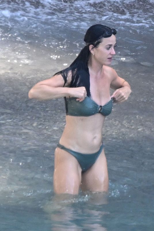 KATY PERRY in Bikini Enjoyed a Swim at Their European Italian Getaway in Maiori 08/05/2024