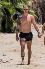 KIMBERLY CREW in Bikini and Joe Hart at a Beach in Barbados 08/14/2024