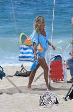 KRISTIN CAVALLARI and TORI SPELLING Film a Campaign at Torrance Beach in South Bay 08/12/2024