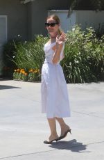 LESLIE MANN Arrives at Jennifer Klein
