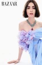 LILY COLLINS for Harper