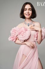LILY COLLINS for Harper