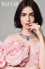 LILY COLLINS for Harper