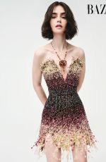 LILY COLLINS for Harper