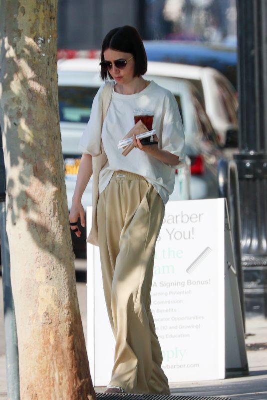 LILY COLLINS Out and About in Los Angeles 08/17/2024