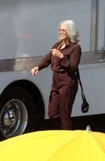 LINDSAY LOHAN and JAMIE LEE CURTIS Filming a Driving Scene for Freaky Friday in Los Angeles 08/16/2024