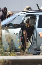 LINDSAY LOHAN and JAMIE LEE CURTIS Filming a Driving Scene for Freaky Friday in Los Angeles 08/16/2024