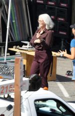 LINDSAY LOHAN and JAMIE LEE CURTIS Filming a Driving Scene for Freaky Friday in Los Angeles 08/16/2024