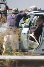 LINDSAY LOHAN and JAMIE LEE CURTIS Filming a Driving Scene for Freaky Friday in Los Angeles 08/16/2024