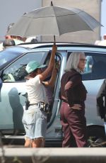 LINDSAY LOHAN and JAMIE LEE CURTIS Filming a Driving Scene for Freaky Friday in Los Angeles 08/16/2024