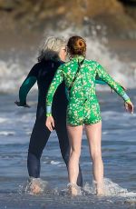 LINDSAY LOHAN and JAMIE LEE CURTIS on the Set of Freaky Friday in in Malibu 08/22/2024