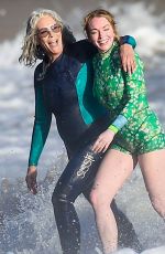 LINDSAY LOHAN and JAMIE LEE CURTIS on the Set of Freaky Friday in in Malibu 08/22/2024