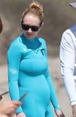 LINDSAY LOHAN at Malibu Beach filming Freaky Friday Sequel in Los Angeles 08/15/2024
