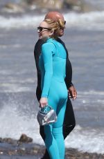 LINDSAY LOHAN at Malibu Beach filming Freaky Friday Sequel in Los Angeles 08/15/2024