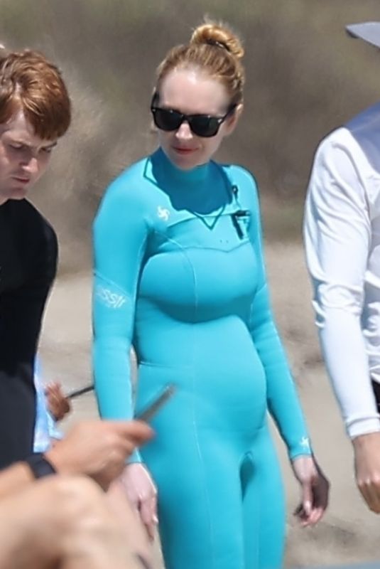 LINDSAY LOHAN at Malibu Beach filming Freaky Friday Sequel in Los Angeles 08/15/2024