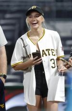 LIVVY DUNNE at Cincinnati Reds vs Pittsburgh Pirates Game at PNC Park in Pittsburgh 07/17/2024