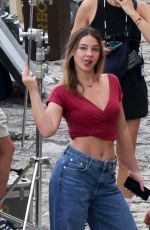 MADELYN CLINE on the Set of The Map That Leads To You  in Matera 08/27/2024