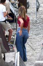 MADELYN CLINE on the Set of The Map That Leads To You  in Matera 08/27/2024