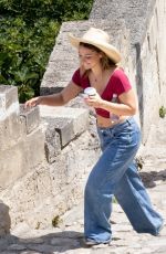 MADELYN CLINE on the Set of The Map That Leads To You  in Matera 08/27/2024
