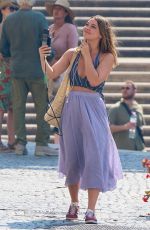 MADELYN CLINE on the Set of The Map That Leads To You in Rome 08/29/2024