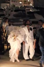 MADONNA Arrives at Pompeii Party with Akeem Morris for Her 66th Birthday Celebrations 08/16/2024