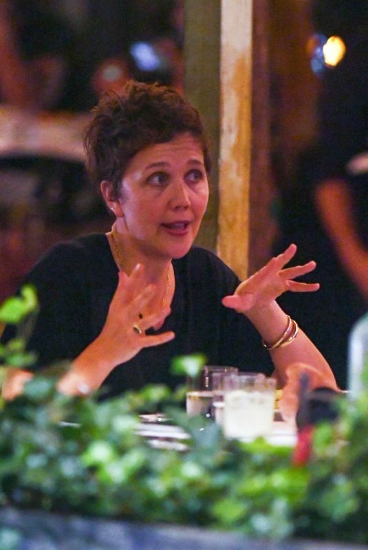 MAGGIE GYLLENHAAL at a Dinner Date at Via Carota in New York 08/26/2024