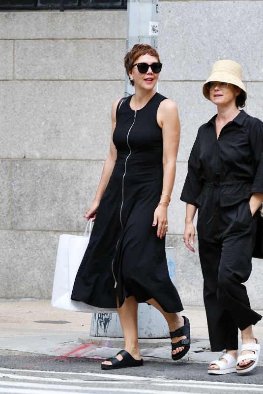 MAGGIE GYLLENHAAL Out Shopping with a Friend in New York 08/04/2024