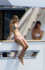 MARIE-LOU NURK in Bikini with Friends at a Yacht in Portofino 08/20/2024