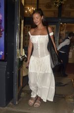 MAYA JAMA Arrives at Duke of York Theatre St Martins Lane in London 08/12/2024
