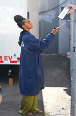 MEKIA COX Arrives on the Set of The Rookie in Los Angeles 08/23/2024