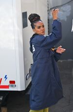MEKIA COX Arrives on the Set of The Rookie in Los Angeles 08/23/2024