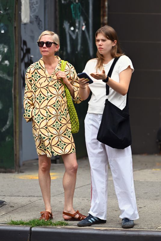 MICHELLE WILLIAMS Out with Her Daughter Matilda Ledger in Brooklyn 07/31/2024