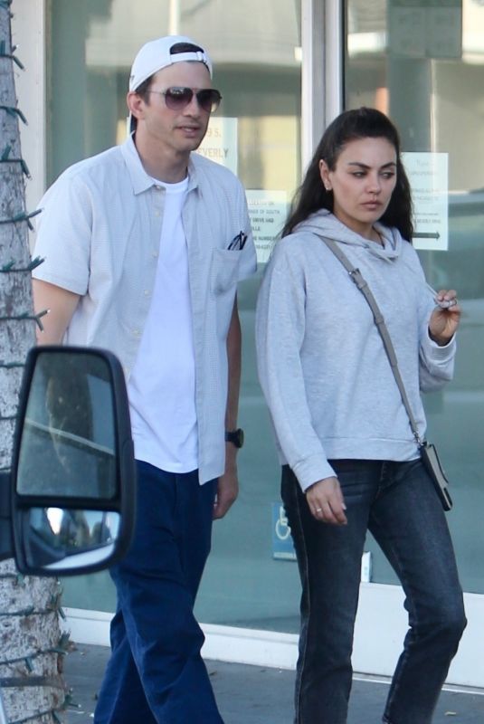 MILA KUNIS and Ashton Kutcher Out for Dinner at Matu Restaurant in Beverly Hills 08/17/2024