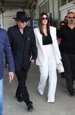 MONICA BELLUCCI and Tim Burton Arrives at Marco Polo Airport in Venice 08/27/2024