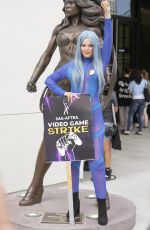NATASHA BLASICK at SAG-AFTRA Video Game Strike at Warner Brothers Studios in Burbank 08/01/2024