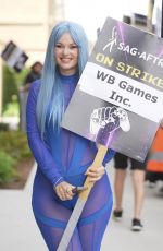 NATASHA BLASICK at SAG-AFTRA Video Game Strike at Warner Brothers Studios in Burbank 08/01/2024
