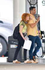 NATASHA LYONNE Filming Poker Face at a Gas Station in New York 08/15/2024