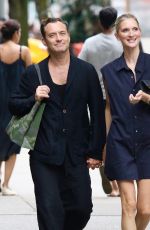 PHILLIPA COAN and Jude Law Out and About in New York 08/19/2024