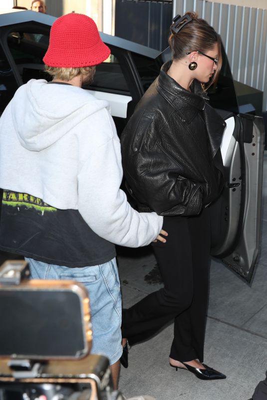 Pregnant HAILEY BIEBER Arrives at Church with Justin Bieber in Beverly Hills 07/31/2024