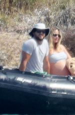 Pregnant MARGOT ROBBIE in Bikini and Tom Ackerley at Summer Holiday in Sardinia 08/28/2024