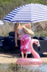 Pregnant MARGOT ROBBIE in Bikini and Tom Ackerley at Summer Holiday in Sardinia 08/28/2024