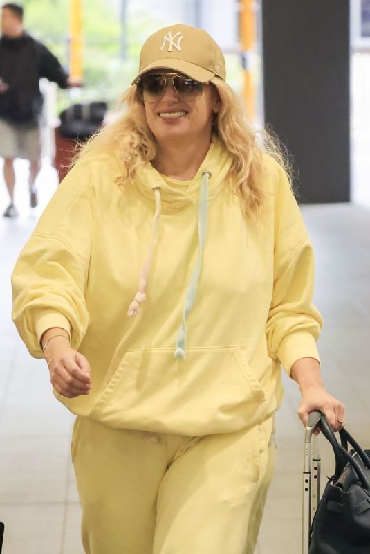 REBEL WILSON Arrives at Sydney Airport 08/04/2024