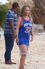 RIHANNA Out at a Beach in Barbados 08/06/2024