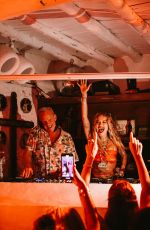RITA ORA Partying with Fat Boy Slim and Performing a Song That They Did Together in Ibiza 08/02/2024