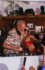 RITA ORA Partying with Fat Boy Slim and Performing a Song That They Did Together in Ibiza 08/02/2024