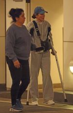 SANDRA BULLOCK Sporting a Pair of Crutches Out in Santa Monica 08/29/2024