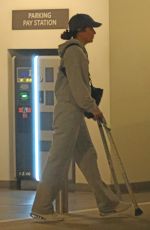 SANDRA BULLOCK Sporting a Pair of Crutches Out in Santa Monica 08/29/2024